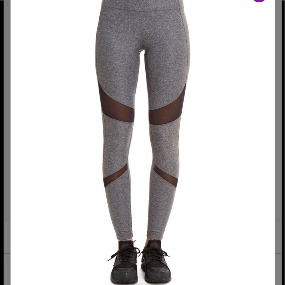 Ki Pro NYC Dry Wick Gray Mesh Leggings Activewear BNWT